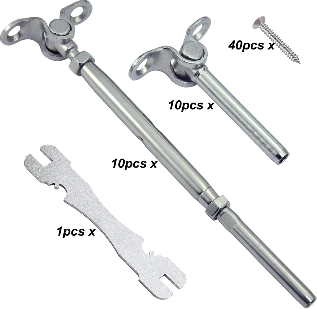 10 Pairs Stainless Steel Cable Railing Hardware Kit P9397
