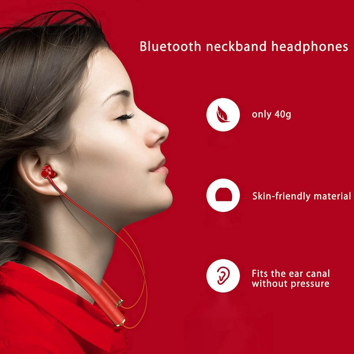 Wireless Neckband Bluetooth Headphones with Mic Noise Cancelling Headset K739