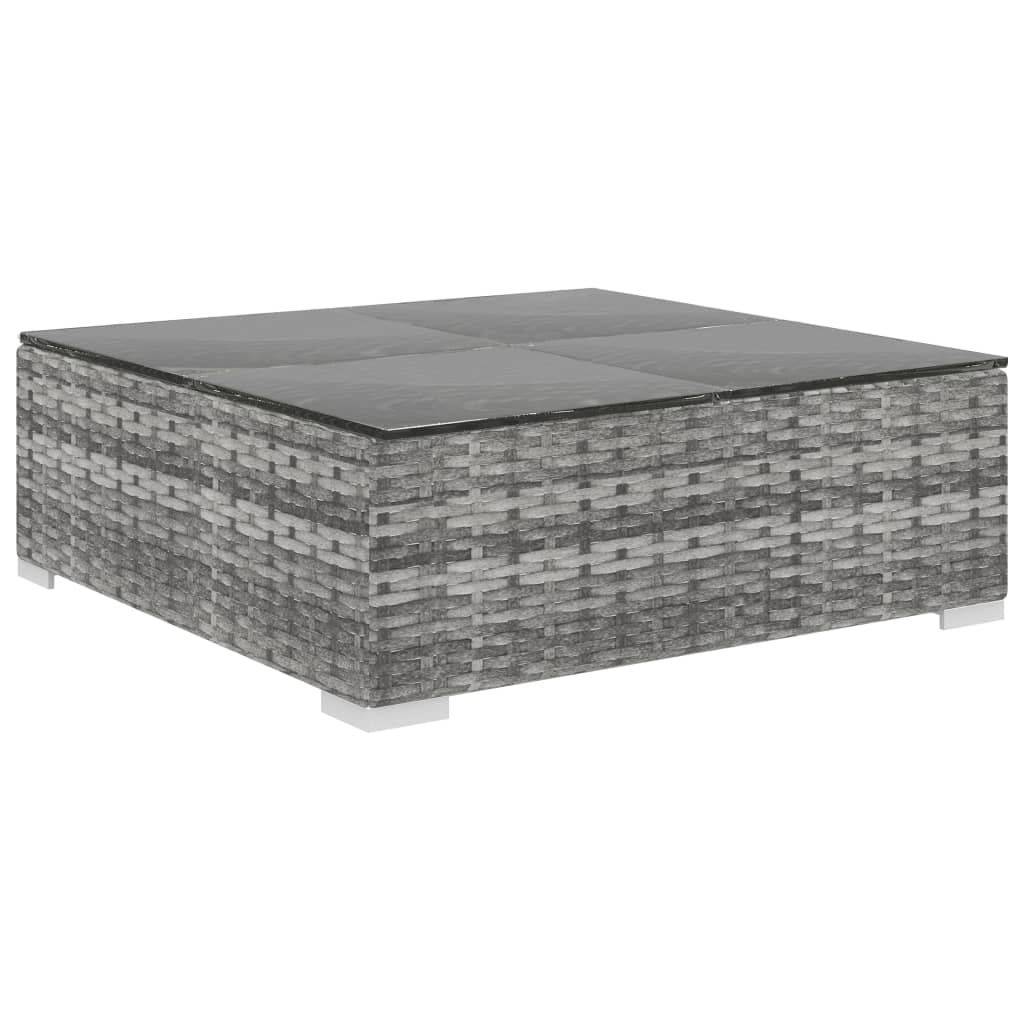 4 Piece Gray Poly Rattan Outdoor Sectional Sofa Set with Cushions and Coffee Table N320