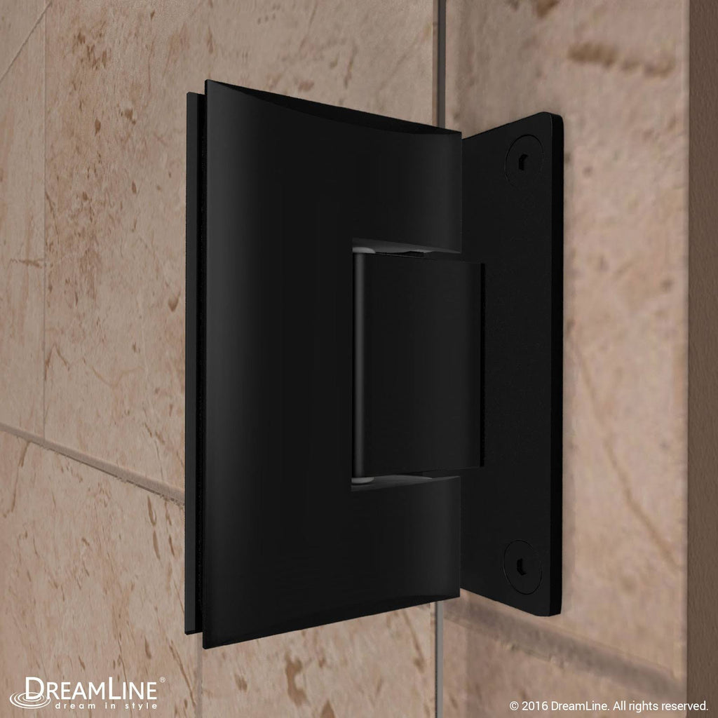 Frameless Hinged Shower Door in Satin Black E137