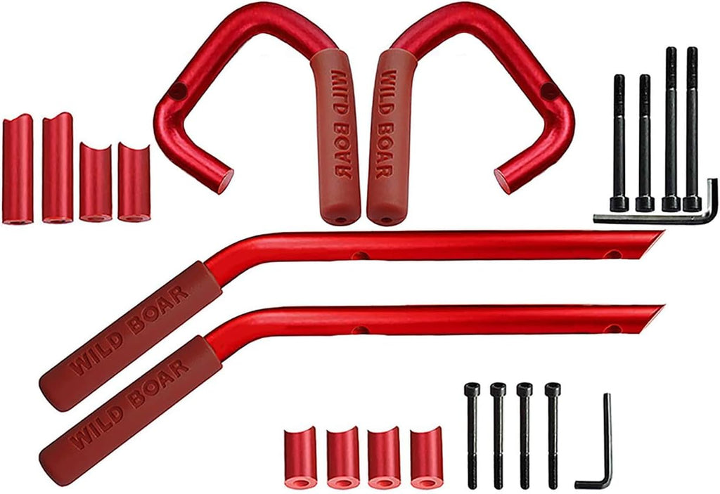 Red Pack of 2 Steel Grab Handle Kit for Jeep Wrangler JK JKU 4 Doors L326880