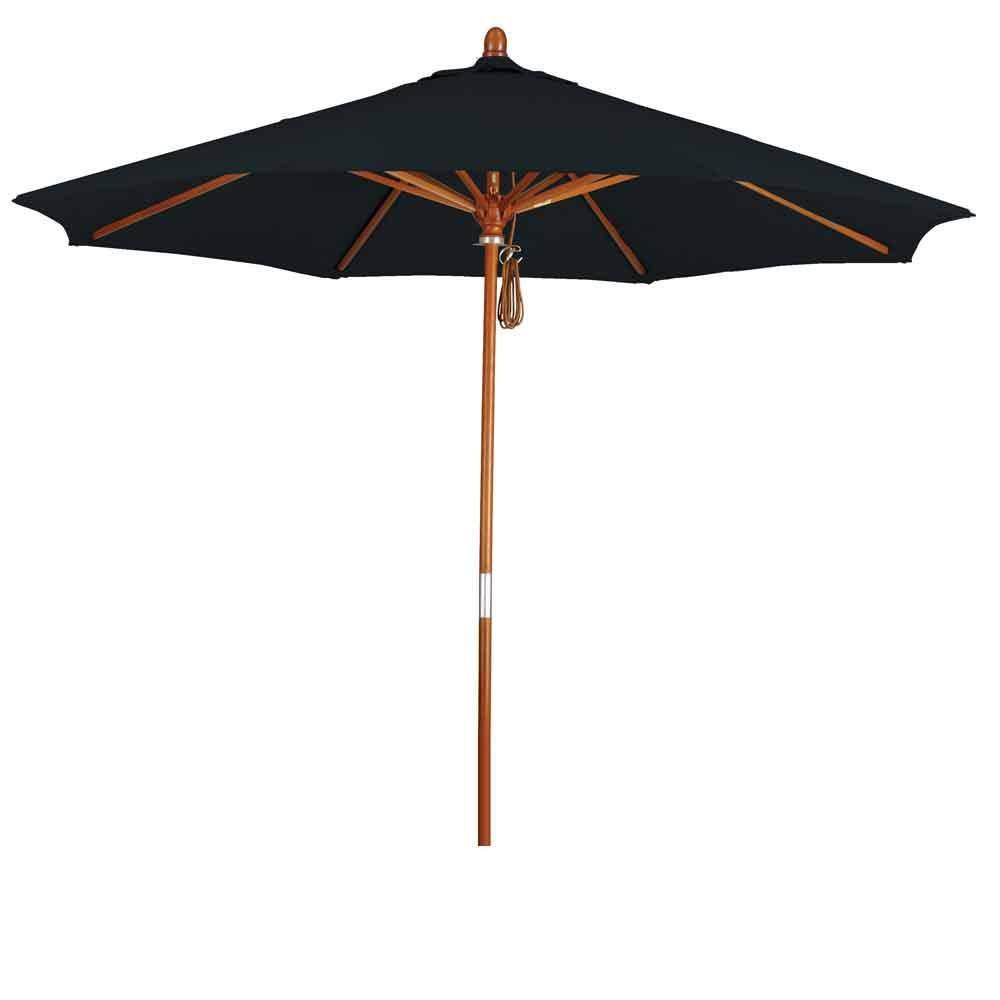 9 ft. Wood Market Umbrella Pulley Open K94149