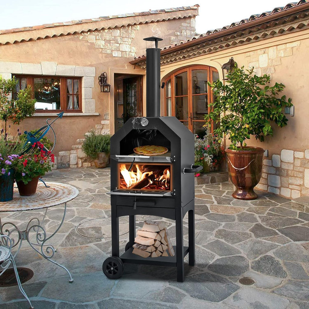 Outdoor Pizza Oven Wood Fire with Pizza Stone A163904