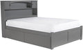 Gray Solid Wood Full Bed with Bookcase Storage E948612