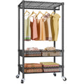 Black Rolling Laundry Sorter Cart with Wheels U681