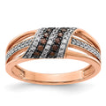 14kt Rose Gold White and Champagne Diamond Ring Size 7 C70724
