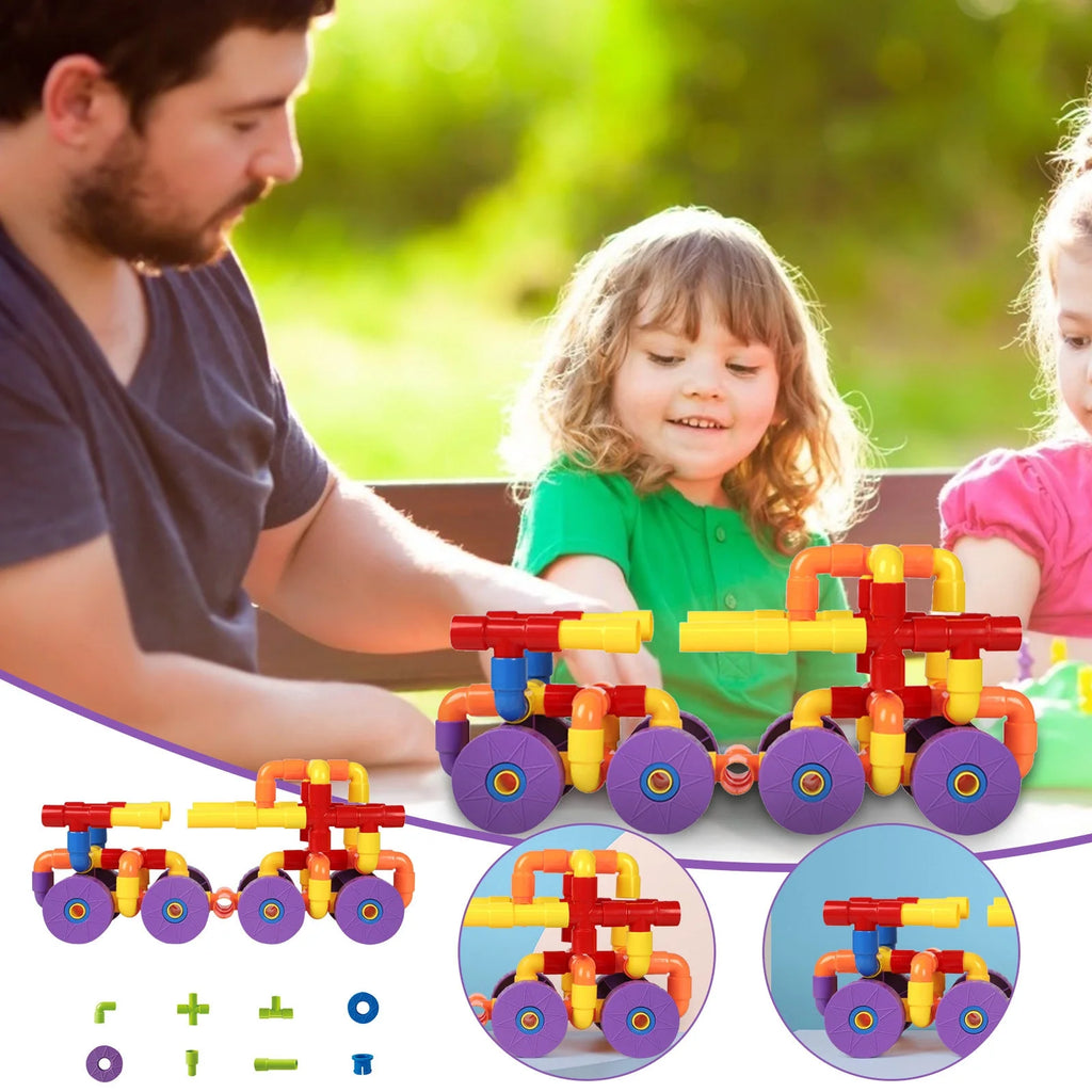 120 Piece Tubular Pipes & Spouts & Joints Educational Building Blocks Set T906