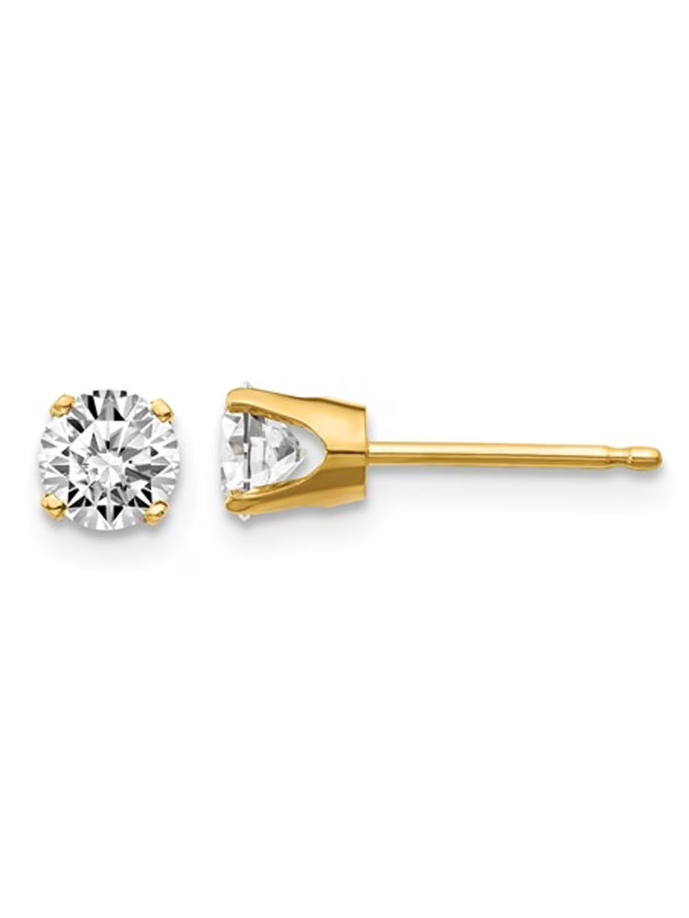 14K Yellow Gold Diamond Solitaire Stud Earrings Y344690