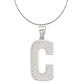 Sterling Silver Letter C Initial Charm Pendant with Rope Chain Necklace 20'' J549315