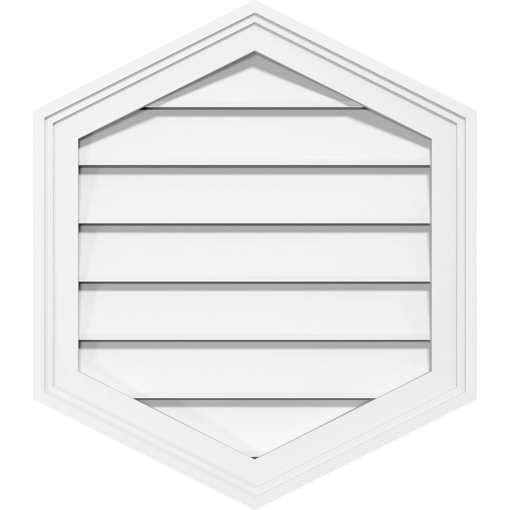 24x22W x 16x22H Vertical Peaked Surface Mount PVC Gable Vent 4/12 Pitch E6312