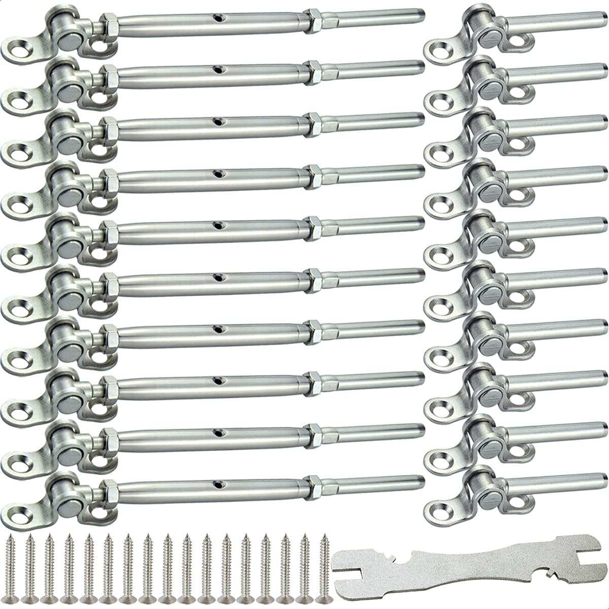 10 Pairs Stainless Steel Cable Railing Hardware Kit P9397