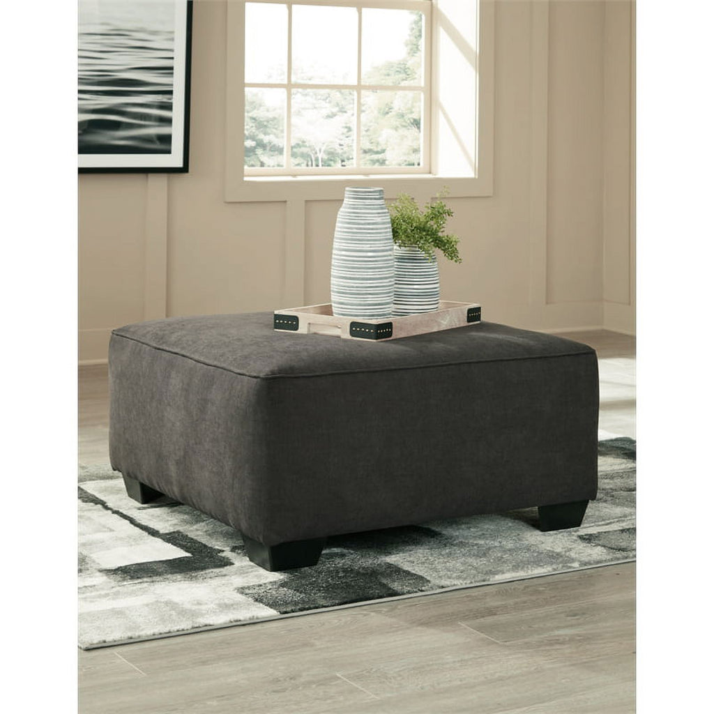 Gray & Black Fabric Oversized Accent Ottoman Q3669