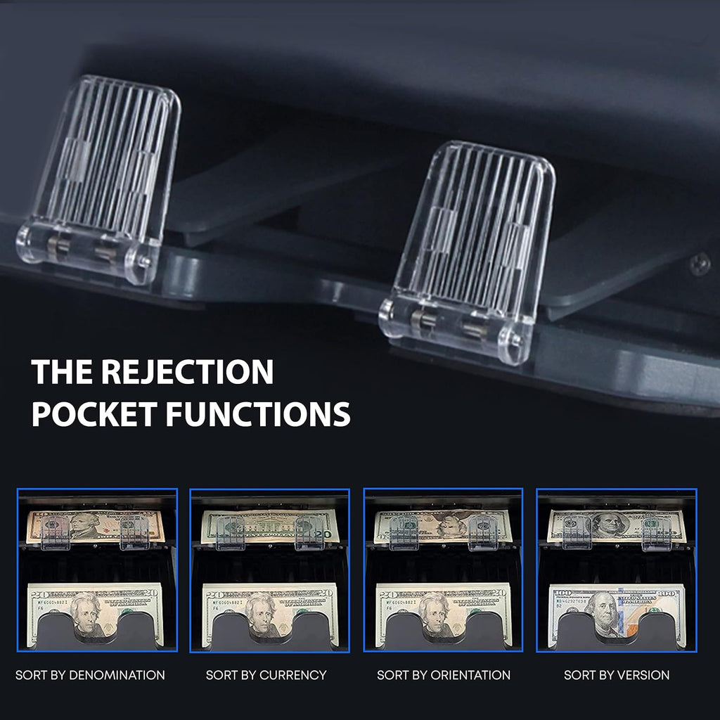 Two-Pocket Mixed Denomination Money Counter with Counterfeit Detection A296858