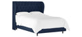 Queen Tufted Wingback Bed, Velvet Ink G863394
