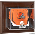 Brown Framed Wall-Mountable Baseball Cap Display Case Q6682