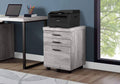 Grey Particle Board and MDF Filing Cabinet with 3 Drawers U4830