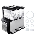 110V Commercial Slushy Machine 10L x 3 Tank Frozen Drink Machine 1250W Stainless Steel L513