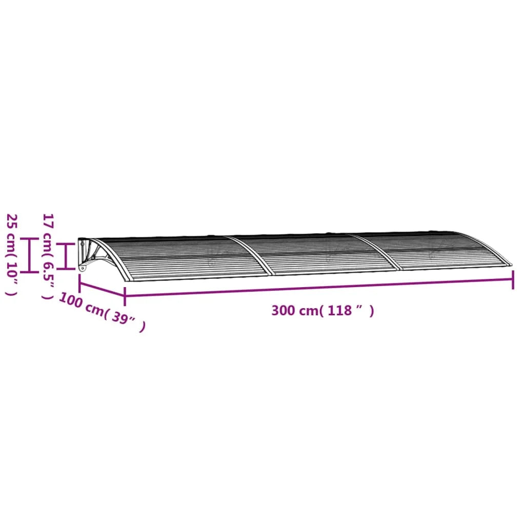 Black Polycarbonate Door Canopy B613282