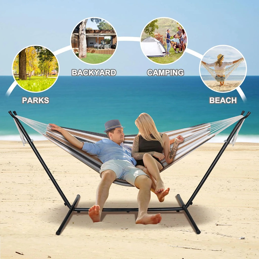 Portable 2 Person Hammock with Steel Stand and Carrying Case K653