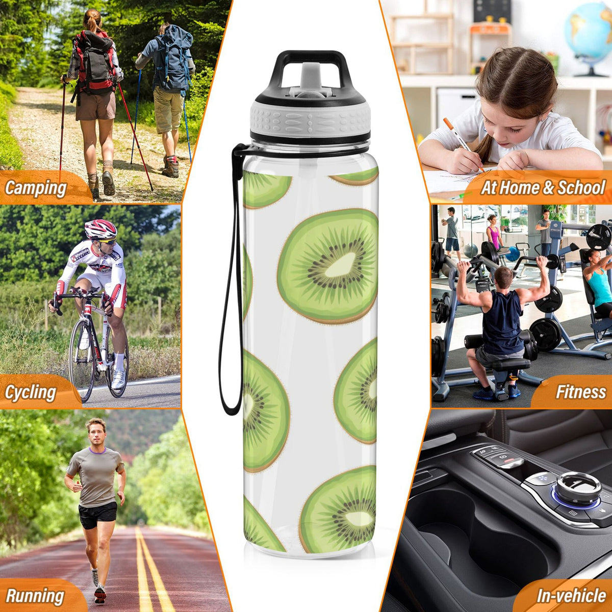 32oz Tritan Leakproof Clear Sports Water Bottle W741