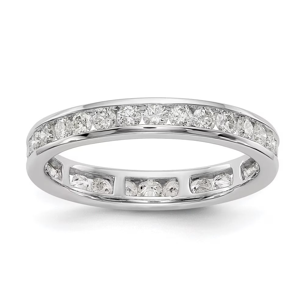 14k White Gold Lab Grown Diamond Channel Set Eternity Band V397