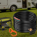 25' 50A RV Power Cord 6/3 + 8/1 AWG NEMA 14-50P to Bare Wire E8813