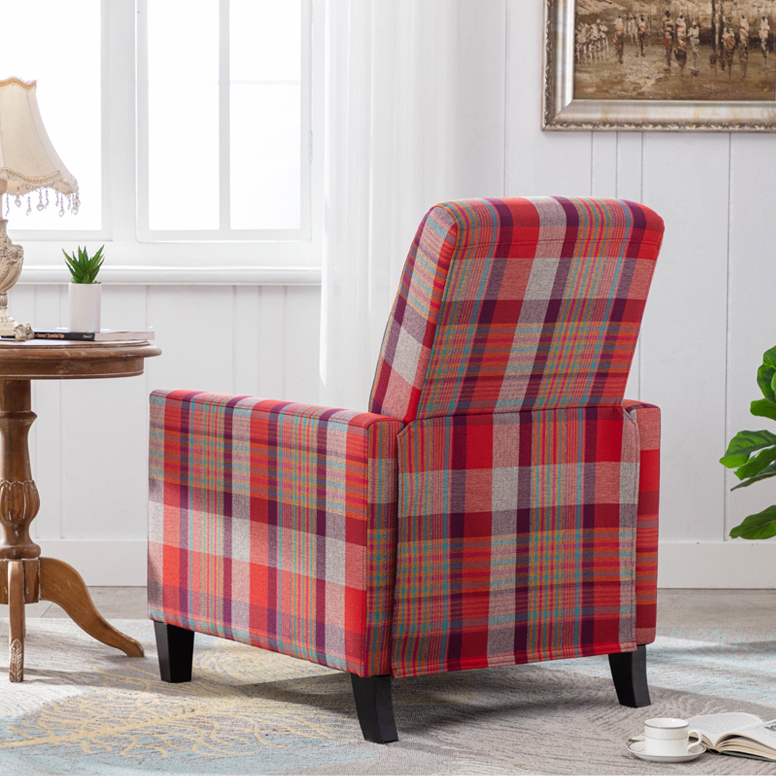 Red Recline Cloth Chair with Soft Cushion Q411