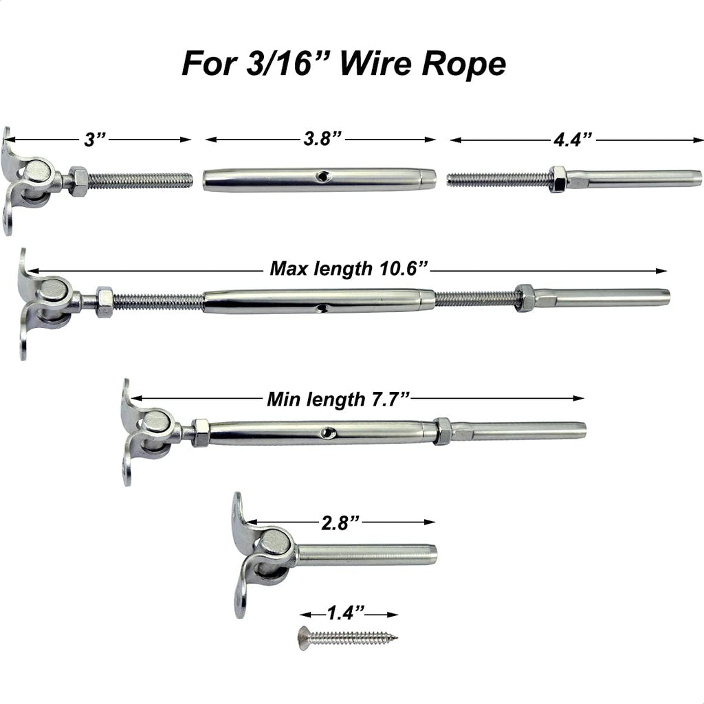 10 Pairs Stainless Steel Cable Railing Hardware Kit P9397