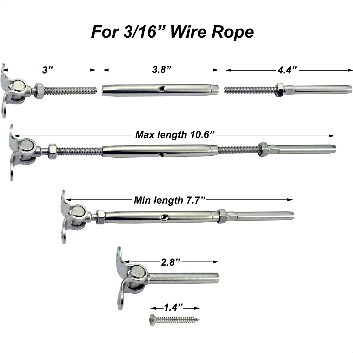 10 Pairs Stainless Steel Cable Railing Hardware Kit P9397