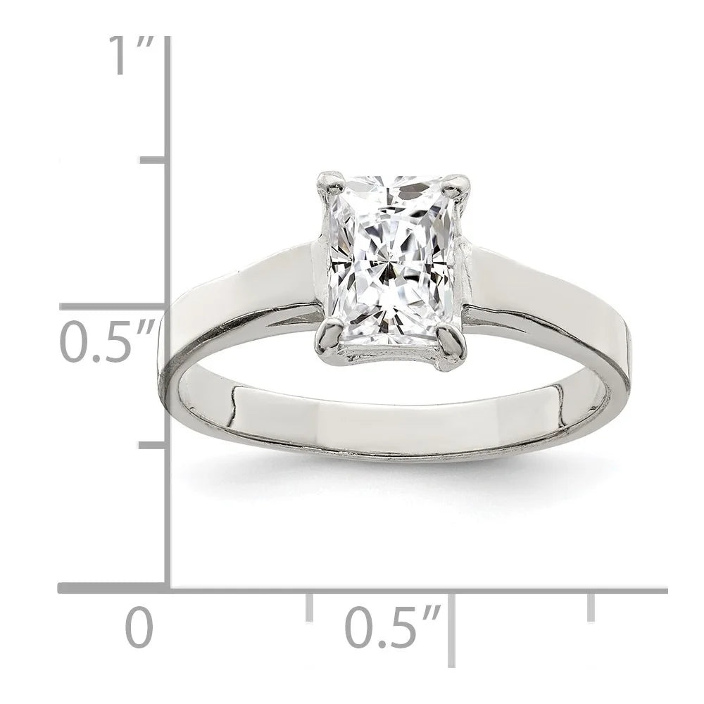 Emerald Cut Cubic Zirconia Engagement Ring Size 7 I883864