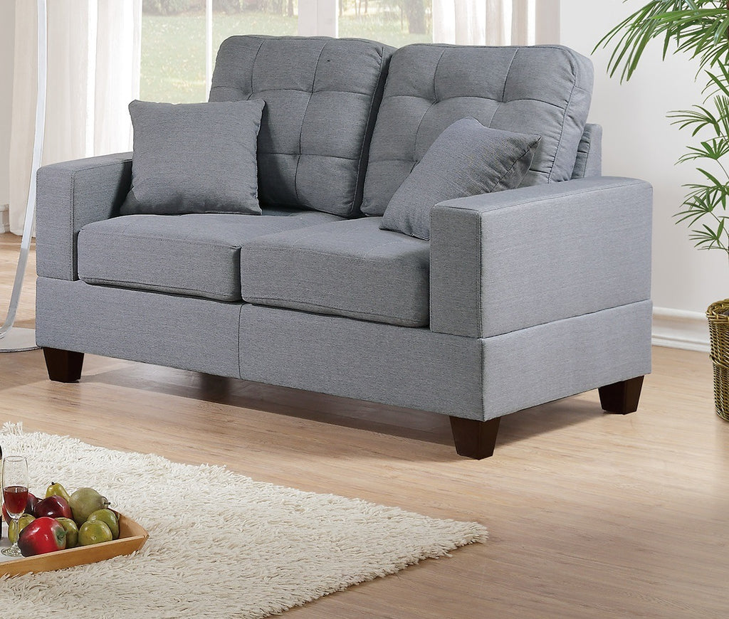 Tufted 2pc Sofa Set with Pillows U750
