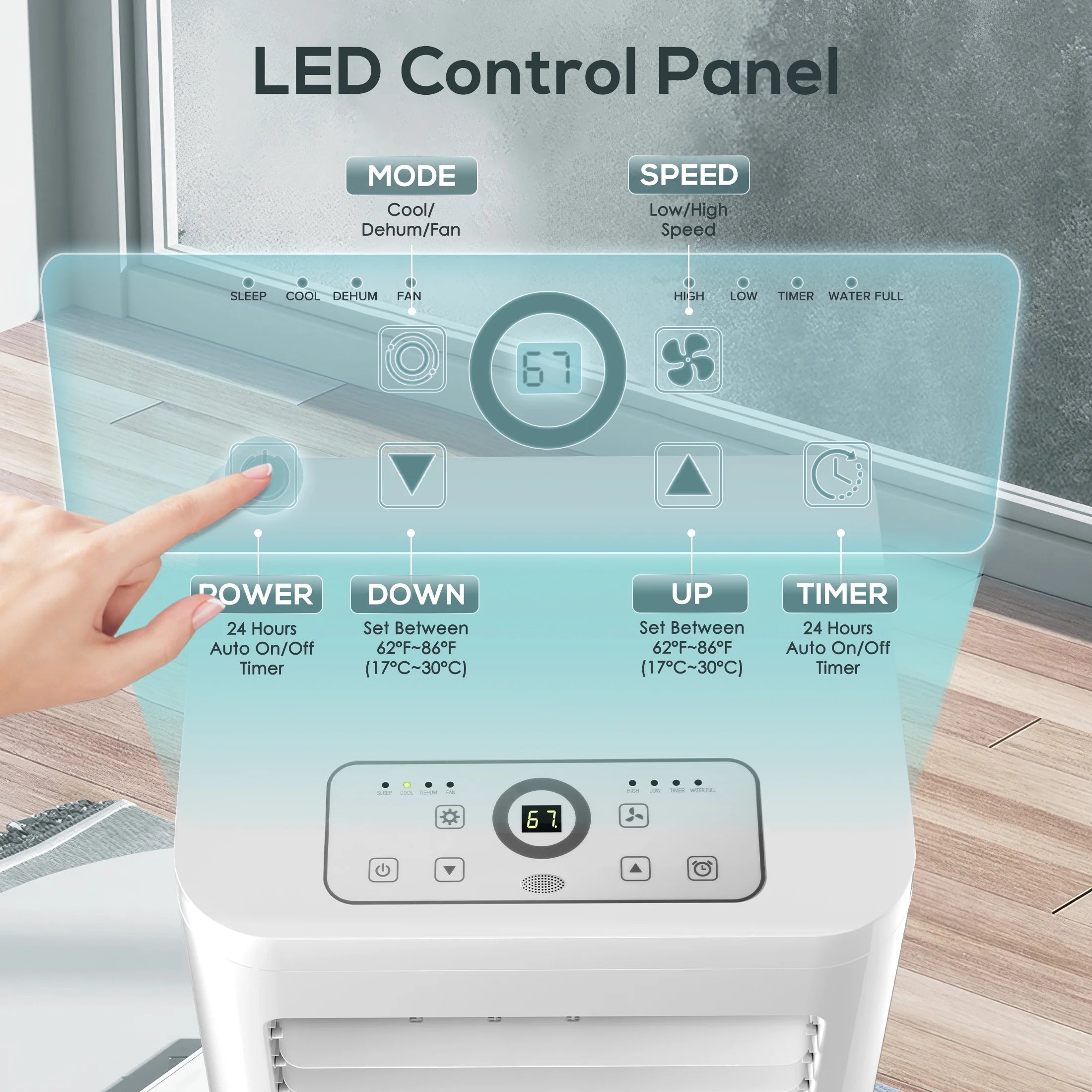 6,000BTU Portable Air Conditioner with Remote Control M657522