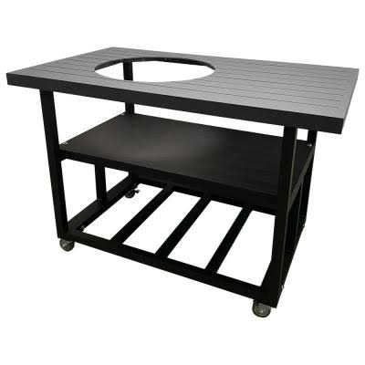 Charcoal Grey Aluminum Grill Cart Table with Locking Wheels F853