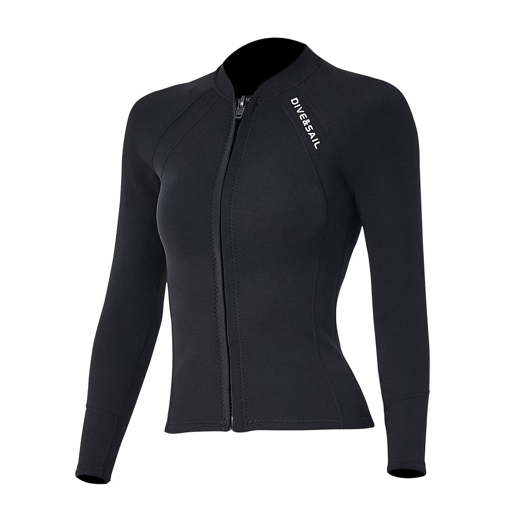 2mm Neoprene Front Zipper Wetsuits Jacket Long Sleeves V769