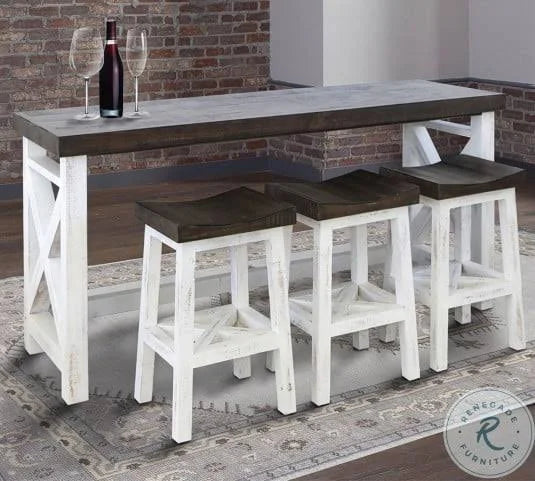 Antique White Console Bar Table M70376