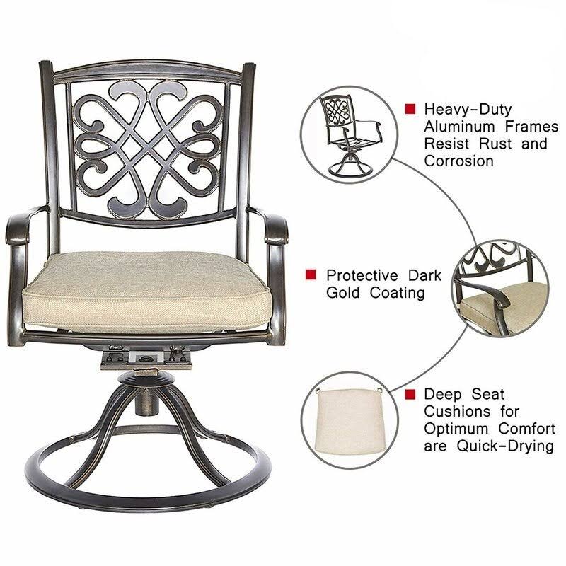 Beige 2 Piece Patio Bistro Chairs Set K416