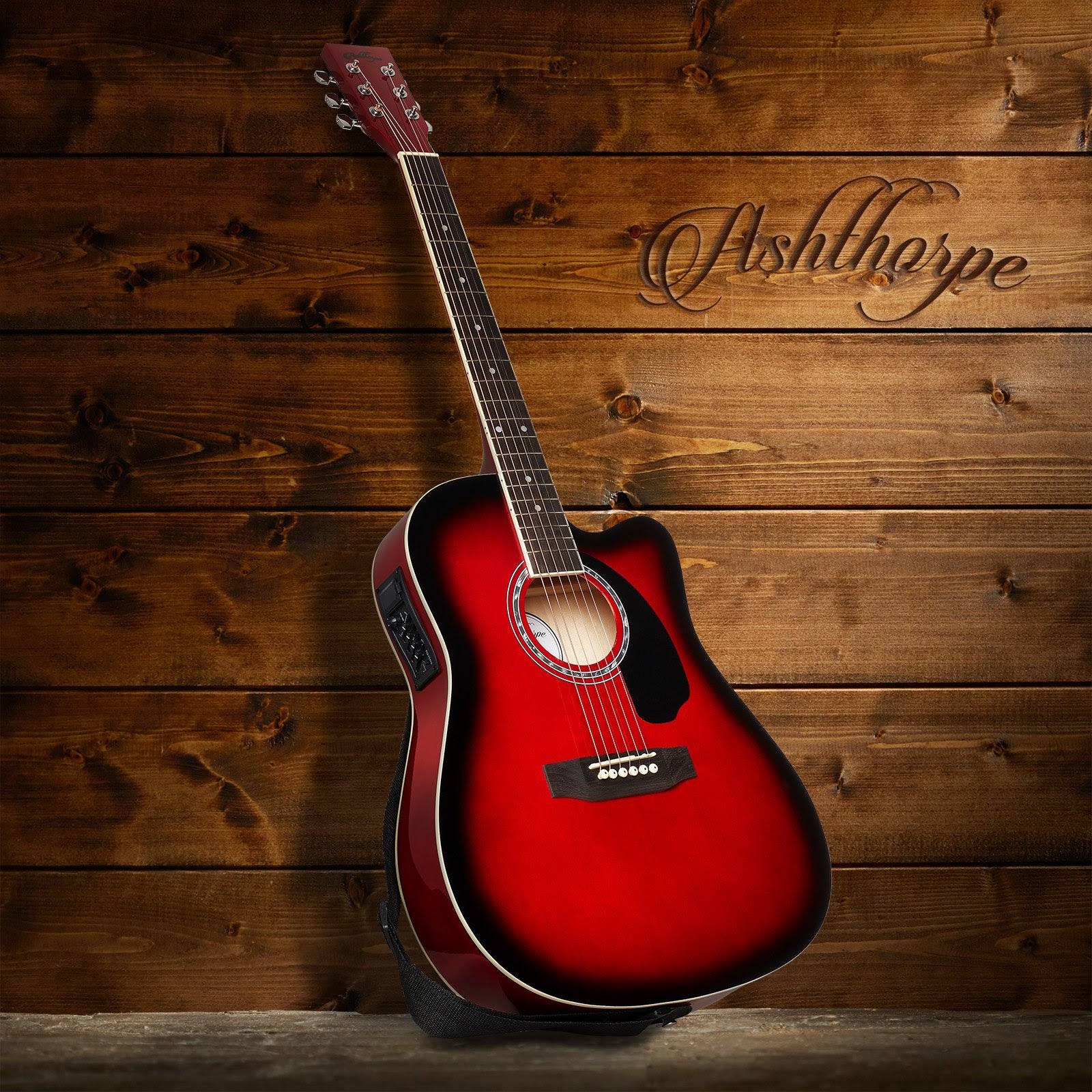 Brown Cutaway Acoustic-Electric Guitar Package H942