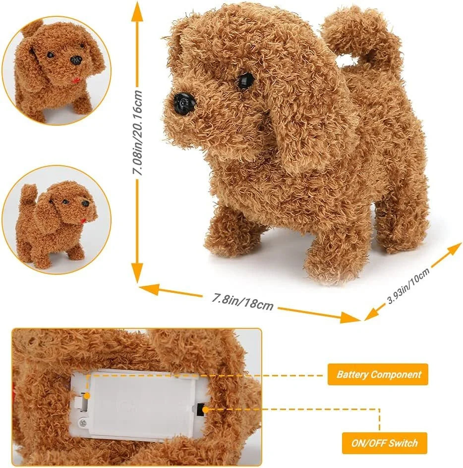 Electronic Plush Toy Dog with Tail Wagging, Walking and Barking Y873