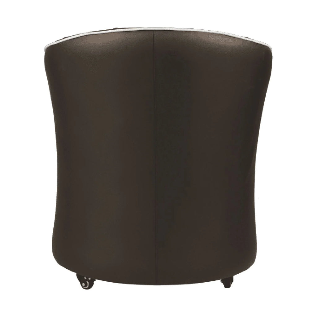 Black Leather Guest Chair with Lockable Rolling Casters I95794