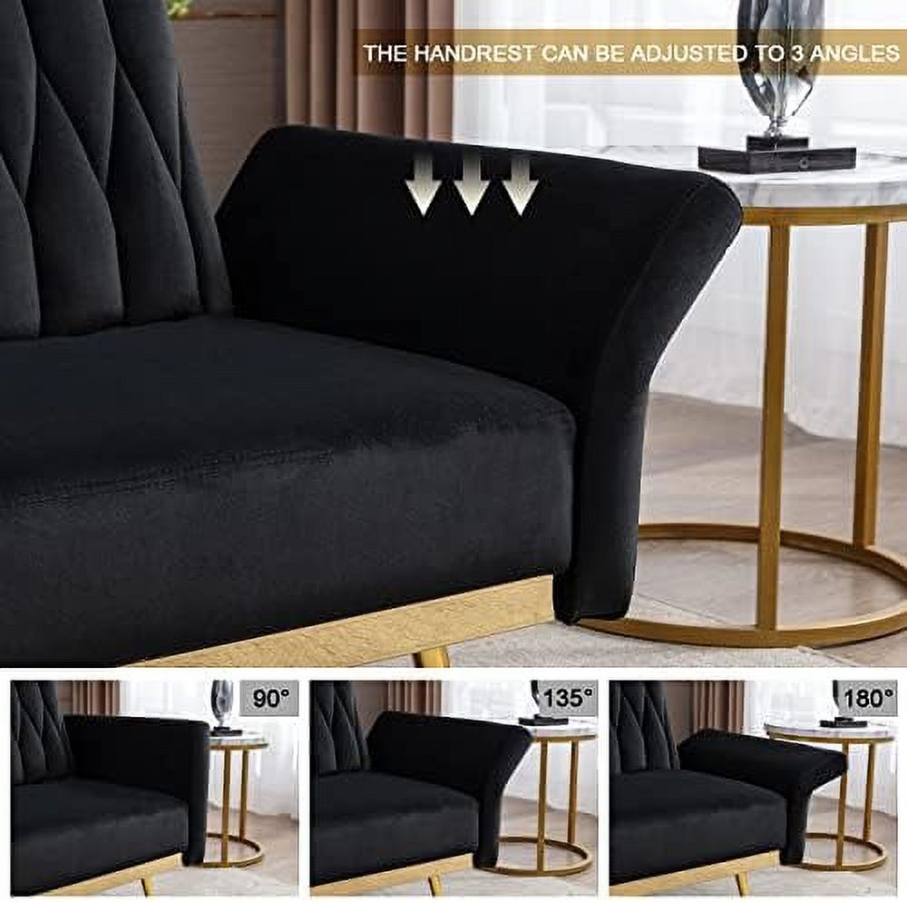 Orange Velvet Single Sofa Chair with Ottoman T9801