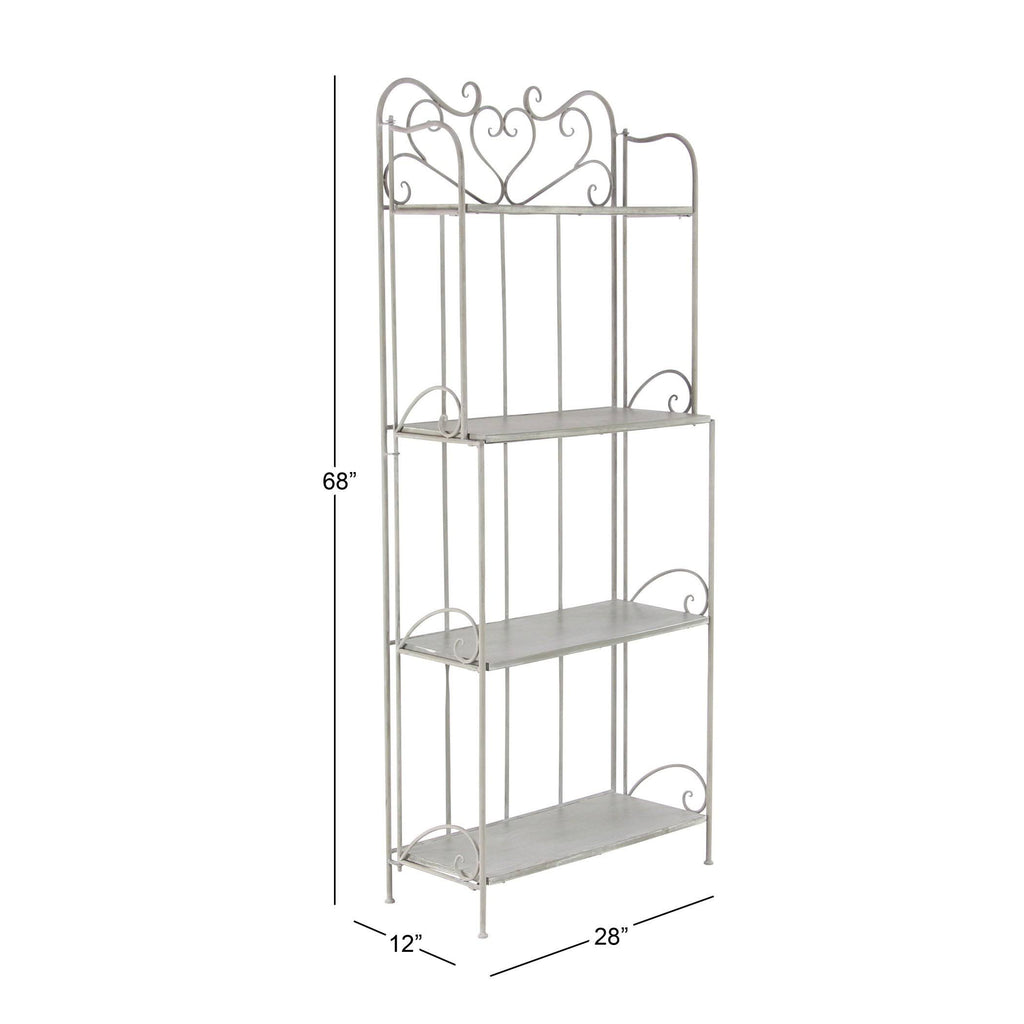Gray Wood and Iron Four-Tier Bookshelf E87962
