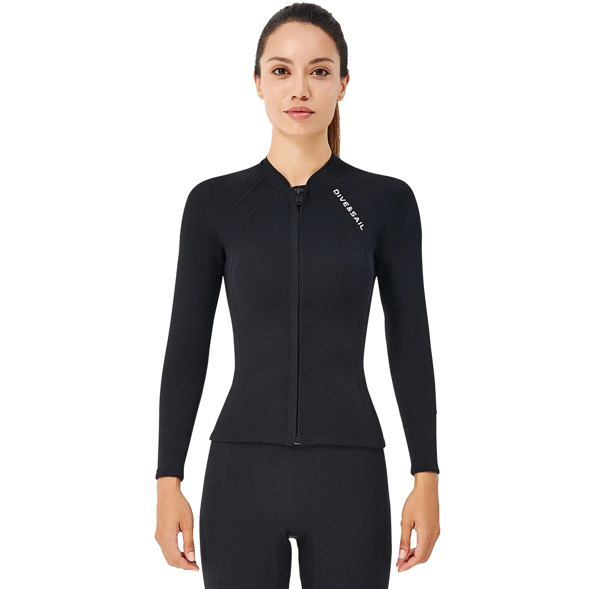 2mm Neoprene Front Zipper Wetsuits Jacket Long Sleeves V769