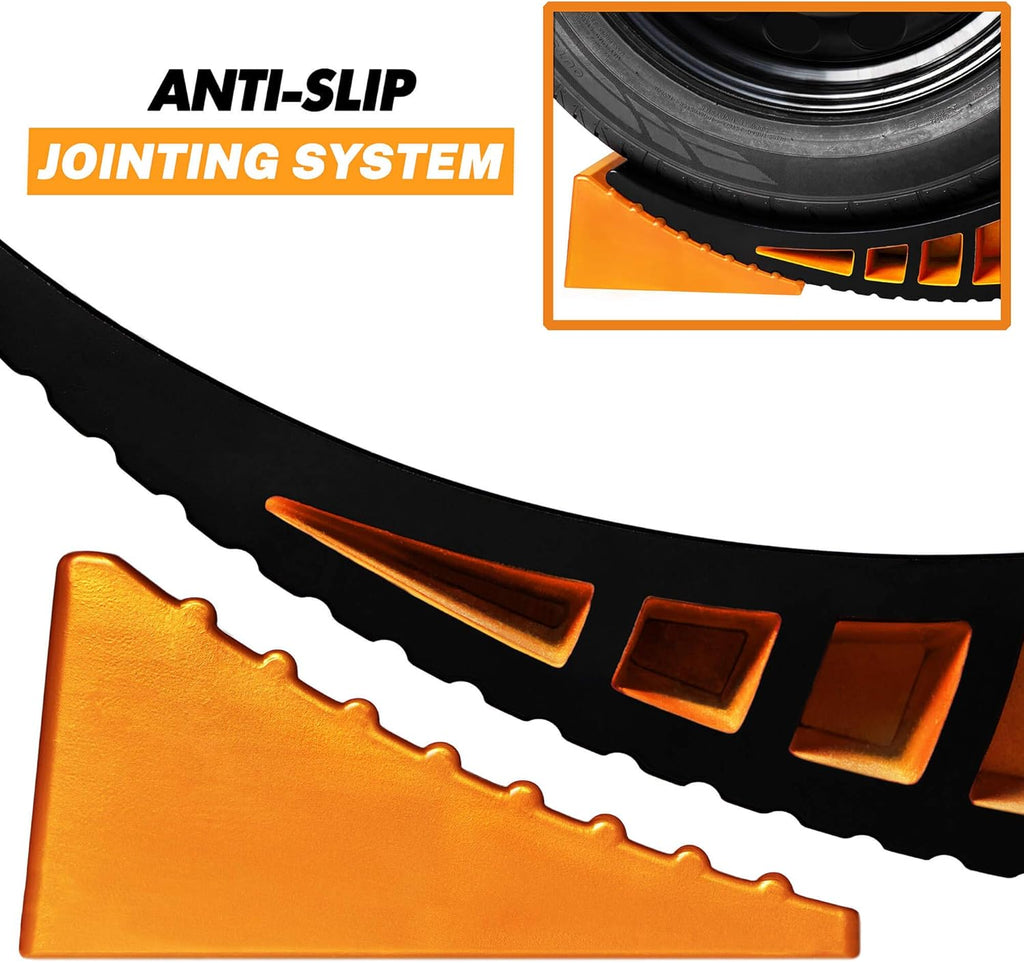 Curved RV Levelers with Wheel Chocks, Rubber Mats and Carry Bag R737