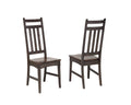 Grey Brown Wood Slatback Dining Side Chairs (Set of 2) V69825