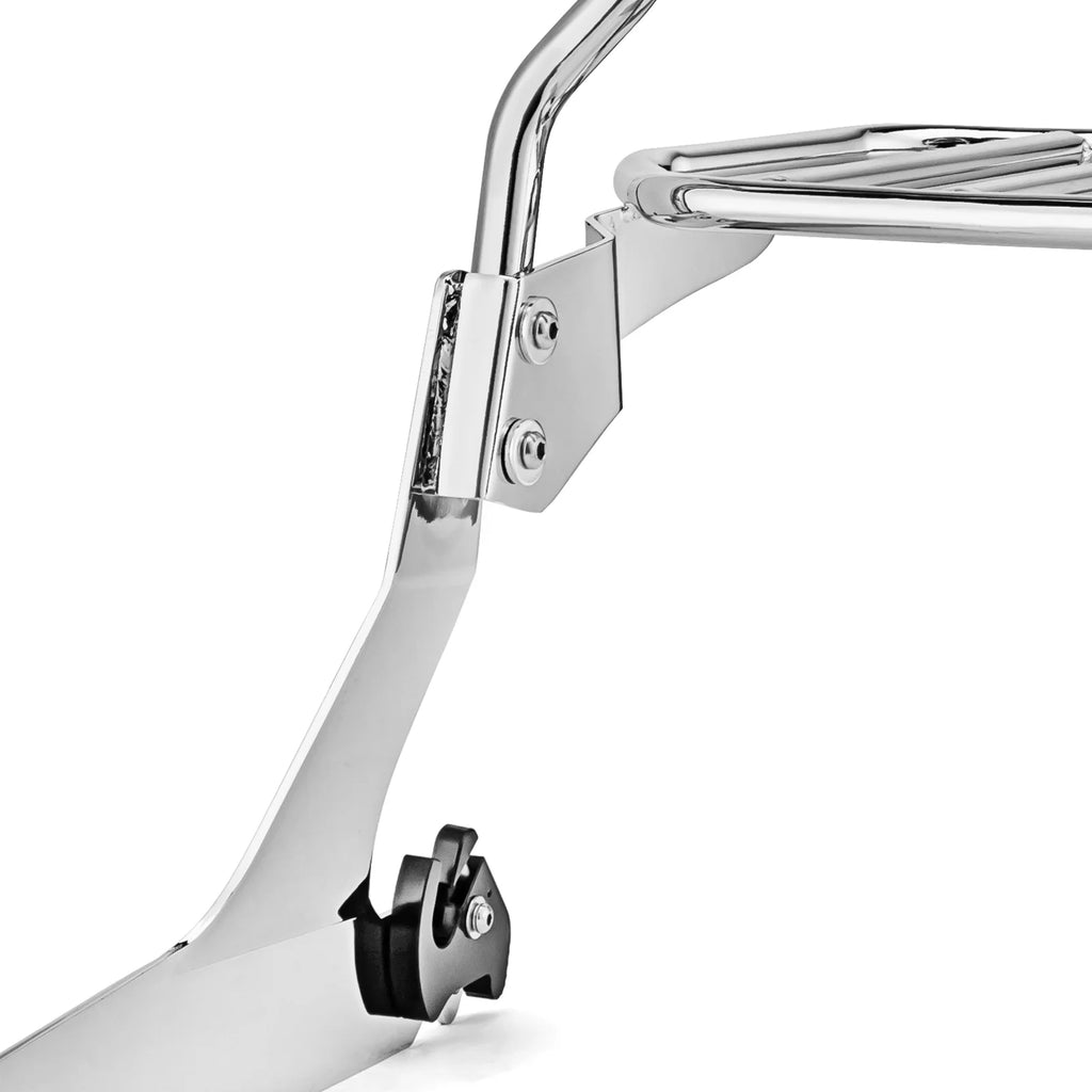 Chrome Passenger Backrest Sissy Bar and Luggage Rack for Harley Dyna I71556