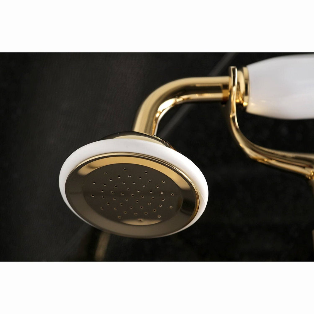 Brushed Nickel Clawfoot Tub Faucet with Hand Shower D9559