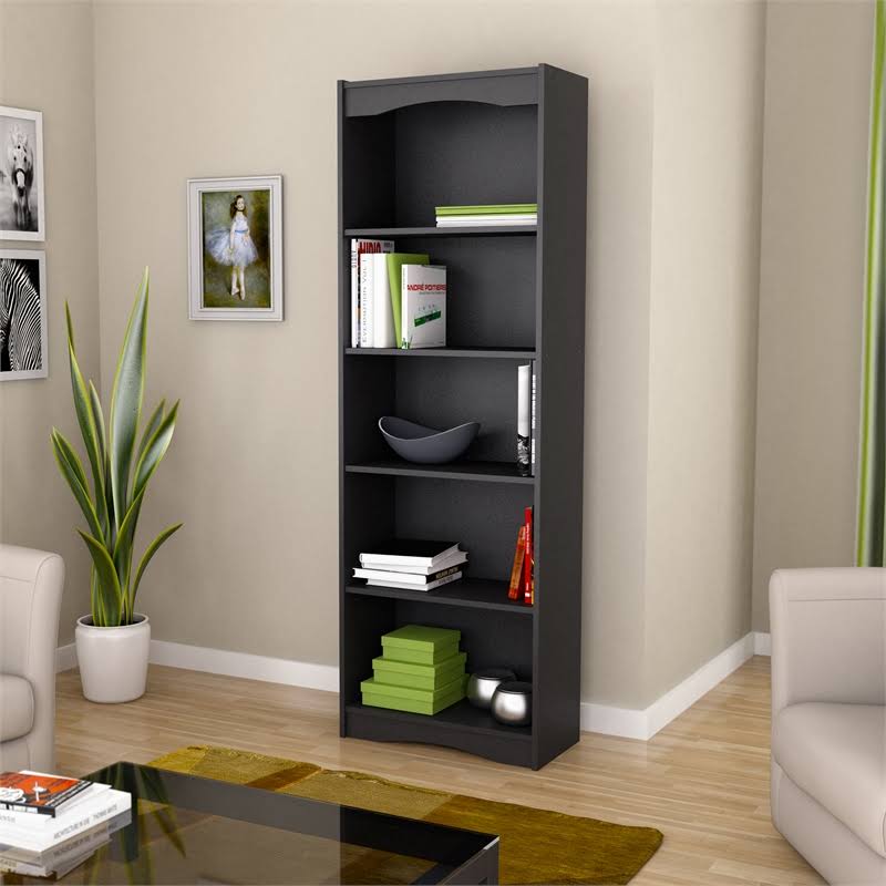 Midnight Black 72-Inch Tall Bookcase O84914