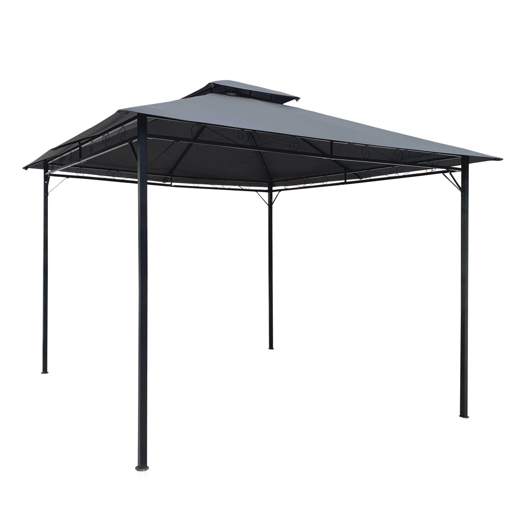 Gray Gazebo Canopy With Curtains T101