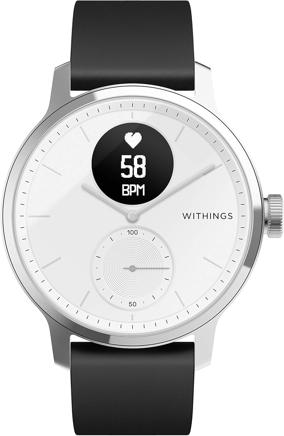Hybrid Smartwatch with ECG, Heart Rate Sensor and Oximeter (White, 42mm) V7439
