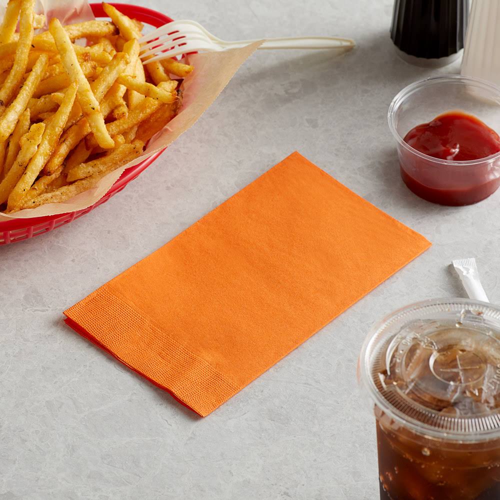 Orange 2-Ply Paper Dinner Napkin - 1000/Case C62534